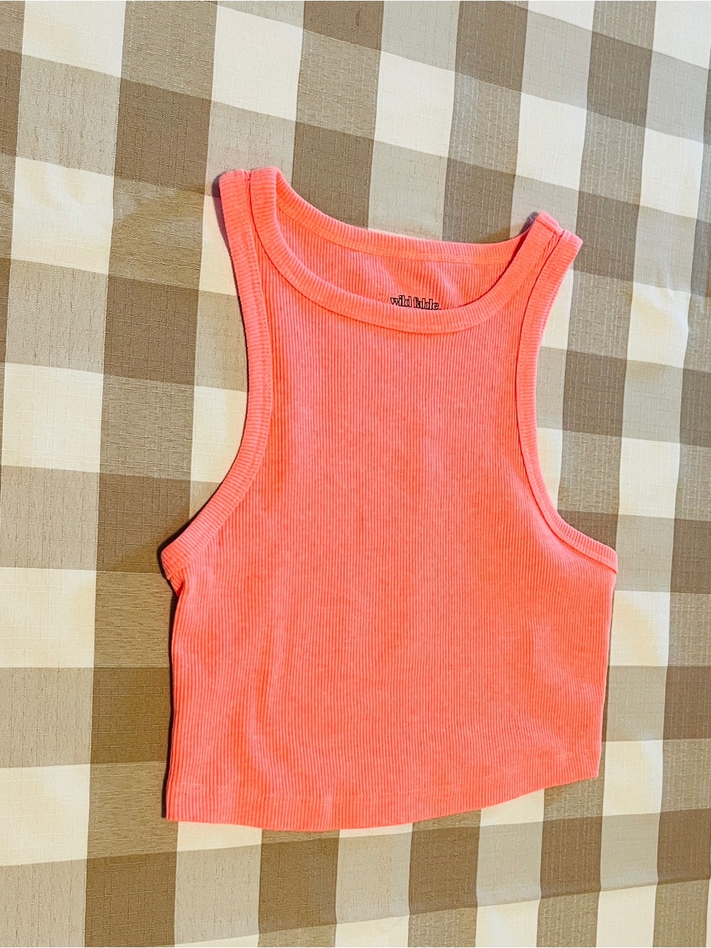 Wild Fable Coral Ribbed Crop Tank Size XS